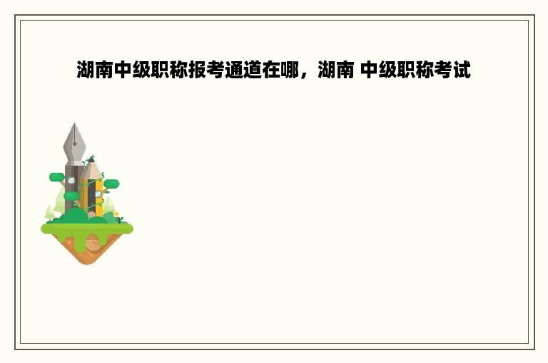 湖南中级职称报考通道在哪，湖南 中级职称考试