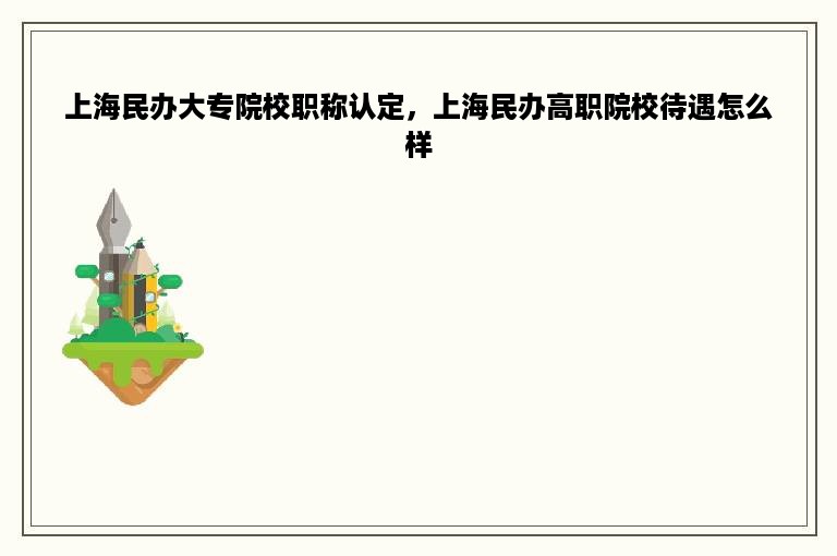 上海民办大专院校职称认定，上海民办高职院校待遇怎么样