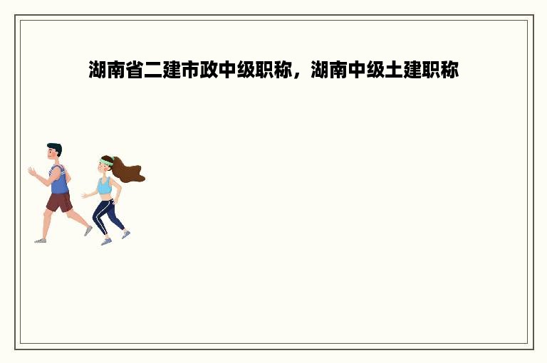 湖南省二建市政中级职称，湖南中级土建职称