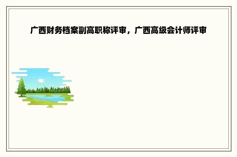 广西财务档案副高职称评审，广西高级会计师评审