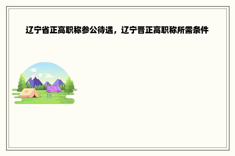辽宁省正高职称参公待遇，辽宁晋正高职称所需条件
