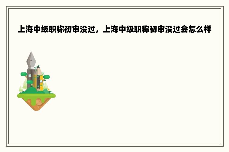 上海中级职称初审没过，上海中级职称初审没过会怎么样